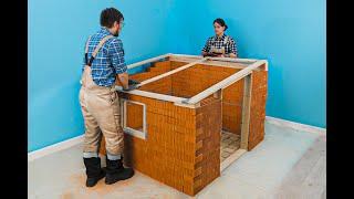 We built a miniature house inside a real house‍️️ #bulding #tutorial #shorts