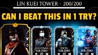 MK Mobile. I Tried to Beat Lin Kuei Tower Battle 200 in ONE TRY! Can Gold Erron Black Do It?