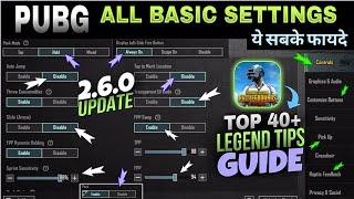 NEW  2.6 Update PUBG All Basic Settings Guide | pubg basic settings explain, pubgm basic settings