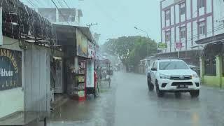 Walking in The Rain in Makassar City 4k Rain Ambience