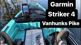 Garmin Striker 4 on a Vanhunks Pike -- Boone NC late February bass fishing
