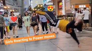 Girls Reacting to Crazy Powermoves in Public | Flips in Public | Bboying in Public | Crazy Reactions