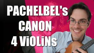 How to play PACHELBEL'S CANON with 4 VIOLINS