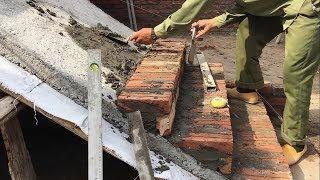 Construction Stair - How to Install Bricks on The Sloping Surface Create Step Stairs With Bricks