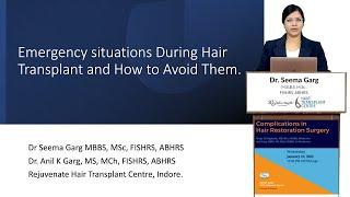 How to Handle Emergency situations During Hair Transplant ?  Dr. Seema Garg | ISHRS Web CME 2022