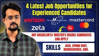 4 Latest Job Openings for Freshers| Mastercard, Value Momentum, Zeta, Verizon Hiring Now