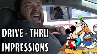 Mickey, Donald, and Goofy at the Drive Thru