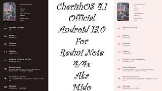 CherishOS 4.1 Official Android 13.0 For Redmi Note 4/4x aka Mido