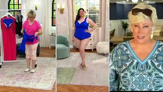 Kim Gravel x Swimsuits For All Wrap Sweetheart and Brief Set on QVC