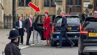 Stunning in Red! Princess Catherine Arrives at Westminster Abbey for Commonwealth Day