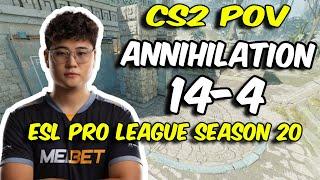 CS2 POV | ATOX Annihilation (14/4) vs ENCE (Ancient) @ ESL Pro League Season 20