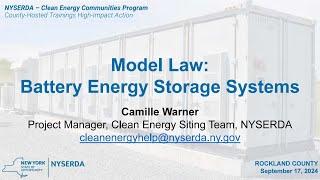Overview of the Model Battery Energy Storage System (BESS) Law - 9/17/24