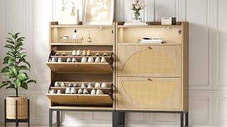 How to Install the Vabches Rattan Shoe Storage Cabinet with Sensor Light | Step-by-Step Guide