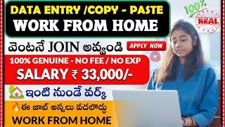 ⌨️Data Entry - Copy Paste | Work From Home Jobs | No Exp - No Fee | Latest Work From Home Jobs