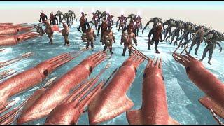 Ice Kraken VS Fantasy Monsters Army Ballistic Missile Attack Animal Revolt Battle Simulator 4000