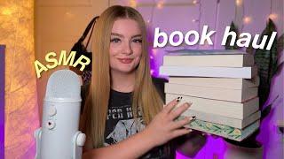 ASMR book haul  new releases, spooky reads, & more! *close whispers*