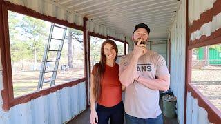 Building Out A CONTAINER CABIN In Our Front Yard!