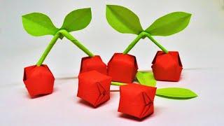 How To Make Paper Cherry | Diy Paper Cherry | Origami Paper Cherry | Fruit Craft With Paper |