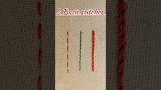 Part 1#3 Basic stitches for beginners#embroidery #handembroidery#Threadart