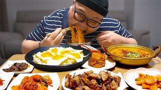 입맛이 없어서.. 버(터)간(장)계(란)밥│Grilled pork belly, Ramen, Egg rice with soy sauce Mukbang Eatingshow