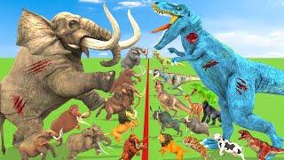 Prehistoric Mammals VS Animals VS Dinosaurs Mammoth vs TRex Epic Battle Animal Revolt Battle Simulat