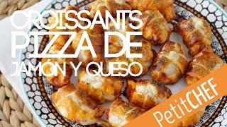 Receta Express Croissants pizza de jamón y queso. Petitchef.es, paso a paso, stop motion