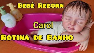 Rotina de Banho da Bebê Reborn Carol. Banho de verdade! #bebereborn