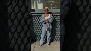 DENIM ON DENIM MONOCHROME OUTFIT #NYFW | OOTD | GUESS JEFFREY CAMPBELL | KATE SPADE  | VINTAGE DENIM