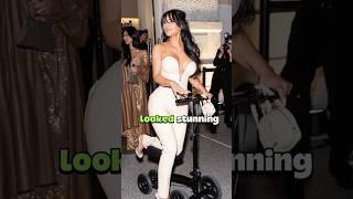 Kim Kardashian Arrives at Skims NYC on a Mobility Scooter.