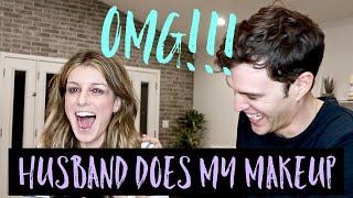 HUSBAND DOES MY MAKEUP CHALLENGE | Shenae Grimes-Beech