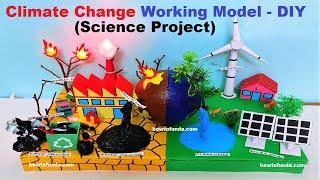 global warming - green house effect (climate change) working model |  pollution | howtofunda