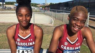 Aliyah Abrams and Wadeline Jonathas at the NCAA East Regional - 5/24/19