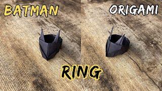 ORIGAMI BATMAN RING TUTORIAL CRAFTING THE DARK KNIGHT'S SYMBOL | DIY PAPER BATMAN RING STEP BY STEP