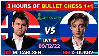 Magnus Carlsen vs Daniil Dubov | Bullet chess 1+1 | Chess.com | 09/12/22