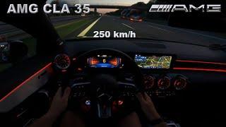 2024 Mercedes AMG CLA 35 // NIGHT REVIEW on AUTOBAHN 250km/h