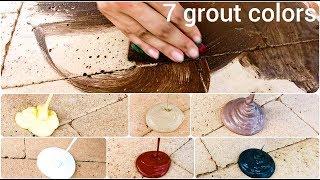 7 Grout Colors on Cream Concret Slabs / Stoneidea / Stone Design