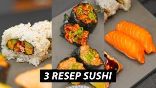 Mudah Tidak Praktis! RESEP 3 SUSHI RUMAHAN LAGI NIH.. SUSHI 3 WAYS..