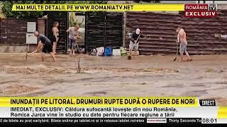 Furtuna care a lovit litoralul a făcut ravagii. O viitură puternică s-a format în Valu lui Traian