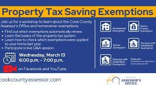 Property Tax Saving Exemptions | Cook County Assessor's Office