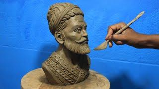 Chatrapati sivaji maharaj statue making with clay | clay modelling | clay art