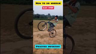 How to do wheelie Easy STEP practice important #cycle #cyclestunt #mtb #shorts #ytshorts