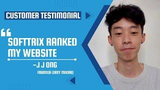 "Thank you Softtrix, for helping me rank my website on Google" - Client Testimonial