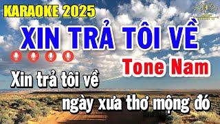 Xin Trả Tôi Về Karaoke Tone Nam ( Em ) Nhạc Sống 2025 | Trọng Hiếu