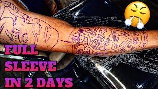 FULL SLEEVE IN 2 DAYS (can my client handle it?)  tattoo tutorial by @mr.reyesink