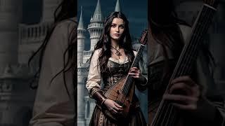 Minstrel-girl is playing Greensleeves on the lute