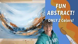 2 COLOR ABSTRACT PAINTING! Brush and Palette Knife! By: Annie Troe