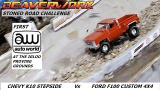 Diecast Offroad  The First Autoworld casting on the Stoned Road K10 silverado Vs M2 Machines F100