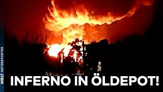 BRJANSK: Inferno! In einem Öldepot südwestlich von Moskau ist ein Feuer ausgebrochen