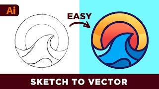 Adobe Illustrator Tutorial - Create Logo from Sketch to Vector