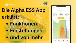 Alpha ESS App Erklärung (deutsch): Funktionsumfang und Einstellmöglichkeiten für Smile Hi-5, Hi-10